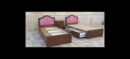 سريران من خشب الزان بحاله ممتازه