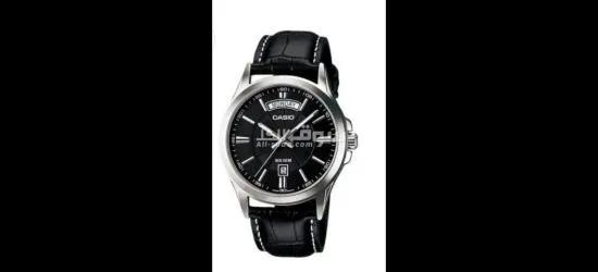 ساعة كاسيو جلد أسود أصلي