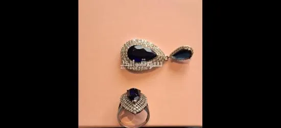 سنسال فضة مع تعليقة ذات اللون الأزرق????