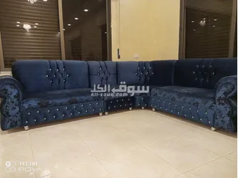 طقم كورنر لون ازرق نيلي حرفL - 4
