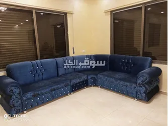 طقم كورنر لون ازرق نيلي حرفL - 5