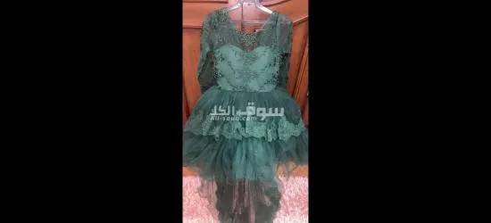 فستان اخضر زيتي مستخدم لبسه واحده فقط بسعر20دينار
