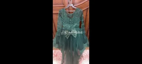 فستان اخضر زيتي مستخدم لبسه واحده فقط بسعر20دينار - 2
